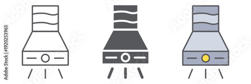 Exhaust hood line icon, fan and kitchen, extractor hood sign, vector graphics, a linear pattern on a white background.