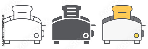 Toaster line icon, kitchen and cooking, utensil sign, vector graphics, a linear pattern on a white background.