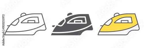 Iron line icon, appliance and home, steam iron sign, vector graphics, a linear pattern on a white background.