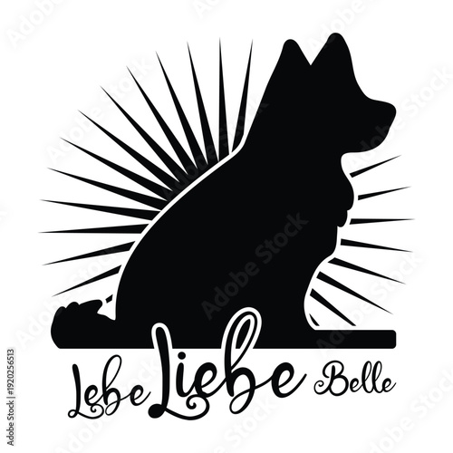 Lebe Liebe Belle  Dog Mama T-shirt design