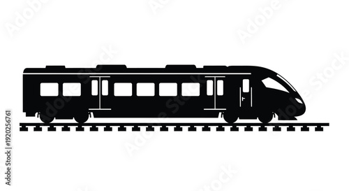 A sleek modern high speed train design in black silhouette