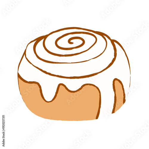 Cinnamon roll illustration isolated on white background