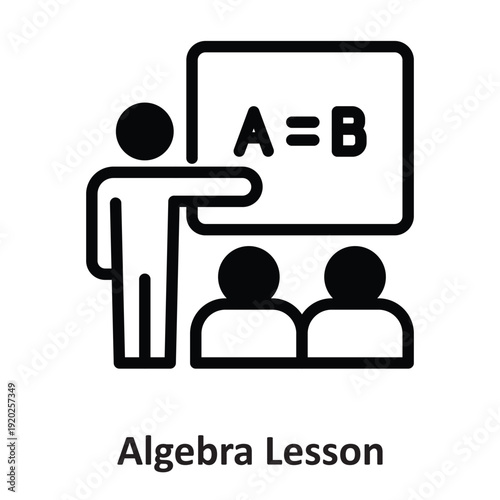 Algebra Lesson Vector icon which can easily modify or edit