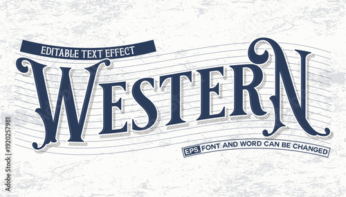 Western Vintage Editable Text Effect with Retro Slab Serif Font
