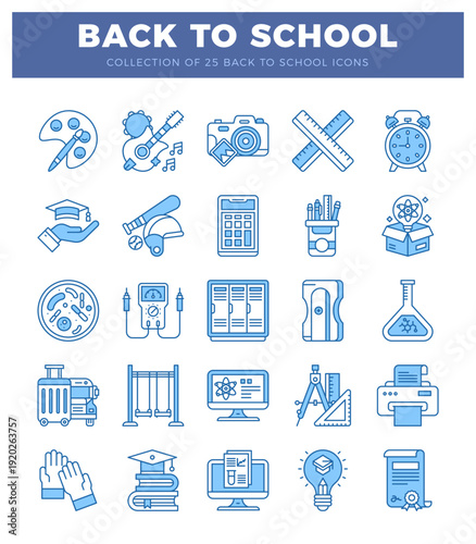 Education and science icons in a back to school illustrations.