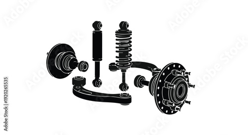 Vehicle maintenance and repair suspension hardware icon set