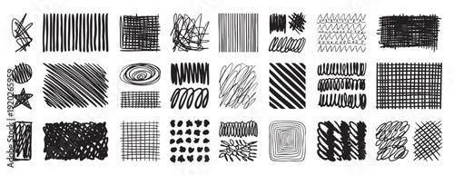 Wallpaper Mural Set abstract scribble. Hand drawn doodle selection symbols isolated on white background. set, doodle hand drawn, for stickers, logos, branding, social media and printable. Torontodigital.ca