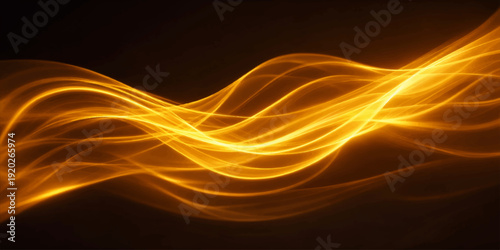 Dynamic orange fractal waves and glowing fire lines flow across a black background in this abstract light motion wallpaper design