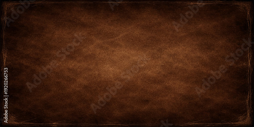 Vintage brown leather and aged parchment paper texture create a grunge antique backdrop with a damaged retro design pattern