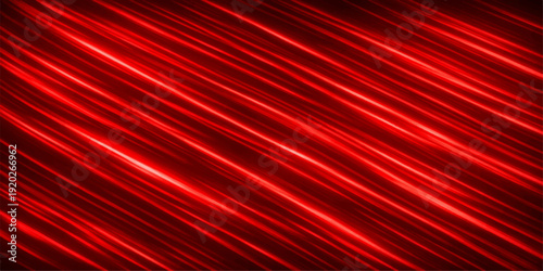 A shiny red abstract background features silk fabric textures and stage curtain patterns with elegant lines of light for a cinema theater wallpaper design