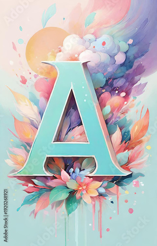 abstract background with colorful letters