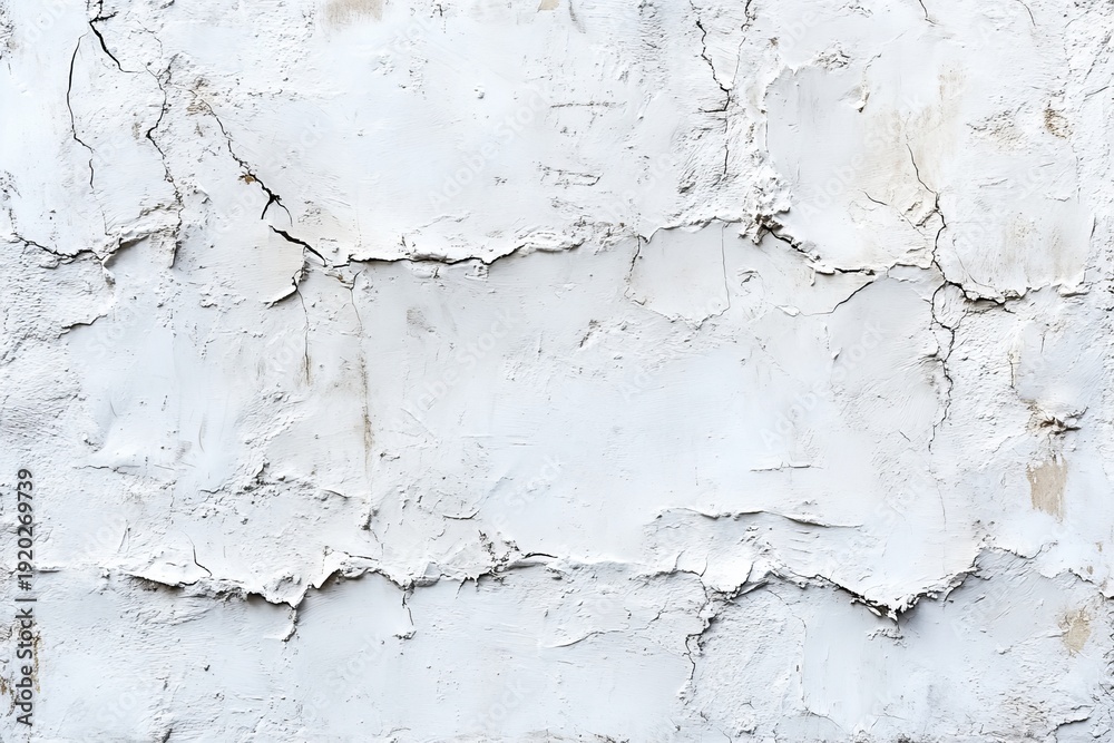 Obraz premium Weathered Surface with Cracked Rendering on Background, Distressed Construction Wall Texture