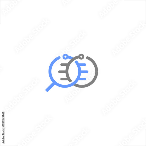 Software Testing Niche for Technology Industry in Minimalist Line Style designed for Security Audit Use, representing bug detection, code analysis, digital investigation, and vulnerability scanning