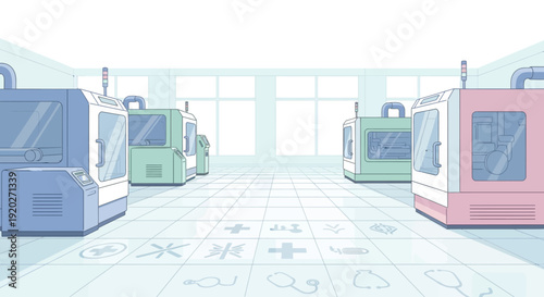 Colorful Electric Buses in a Row.