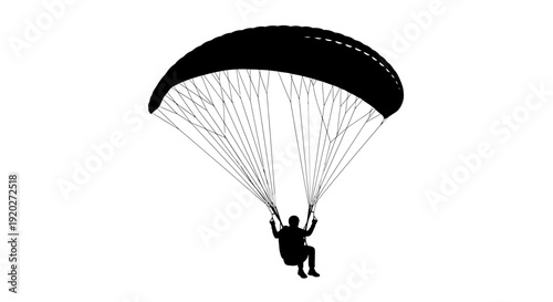 Parachutist Flying Through the Air.
