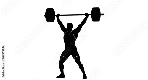 Man Lifting Heavy Barbell Weights.