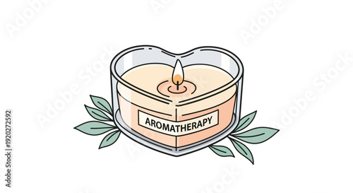 Heart Shaped Aromatherapy Candle with Leaves.