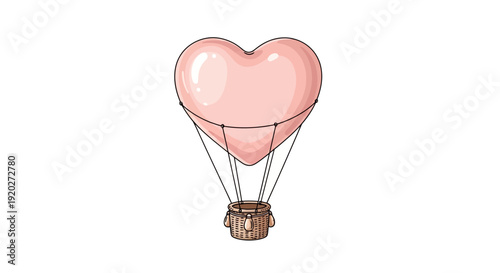 Pink Heart Shaped Hot Air Balloon.