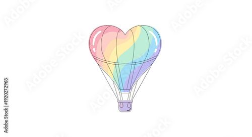 Colorful Heart Shaped Hot Air Balloon.