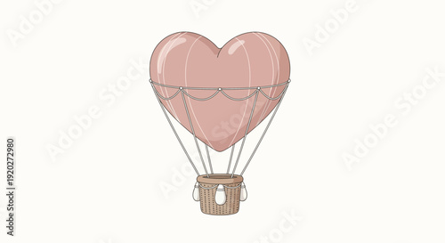 Pink Heart Shaped Hot Air Balloon.