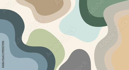 Abstract Organic Vector Shapes, Graphic Illustration, Studio, Colorful Modern Minimalist, Top View, Creative Concept