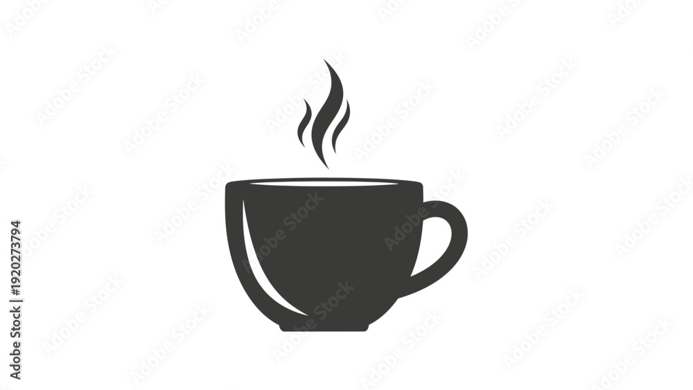 Obraz premium Steaming hot coffee cup icon.