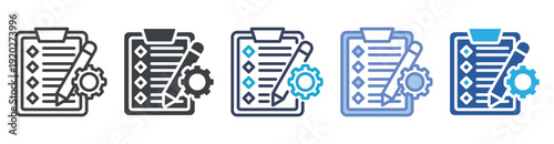 Task icon set multiple style collection