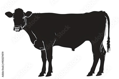 Wild Animal Standing Highly Detailed Black Silhouette Isolated on White Background High Resolution Clean Lines Printable Design for Logo Branding T Shirt Tattoo Stencil Clipart Icon and Wall Art