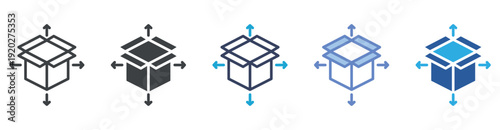 Distribution icon set multiple style collection