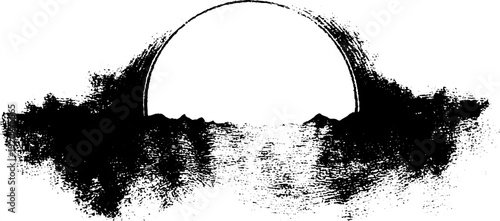 Alchemy circle high contrast ink design for mystical art and decor