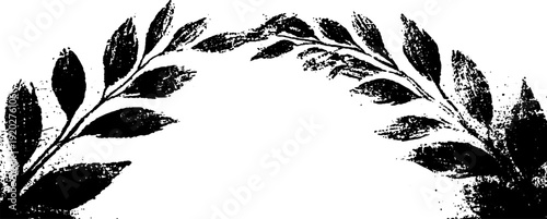 Regal crown and laurel wreath in high contrast ink design