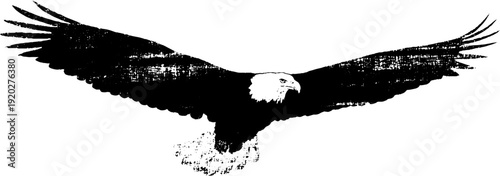 Majestic eagle and compass rose in high contrast ink design for vintage decor