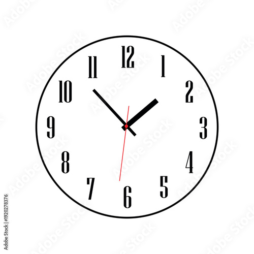 clock on white background