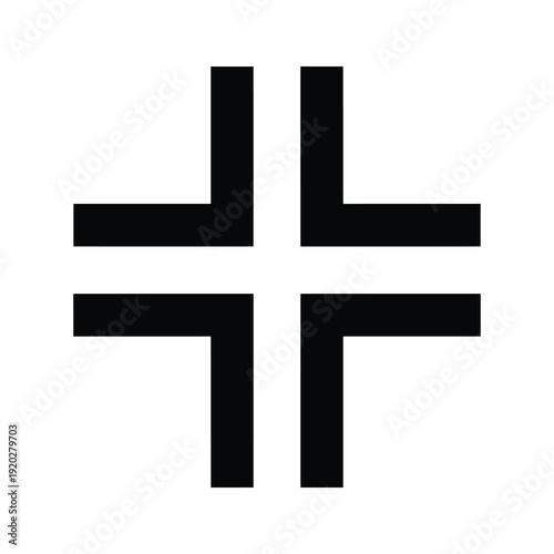 Black Iron Cross Symbol on White Background