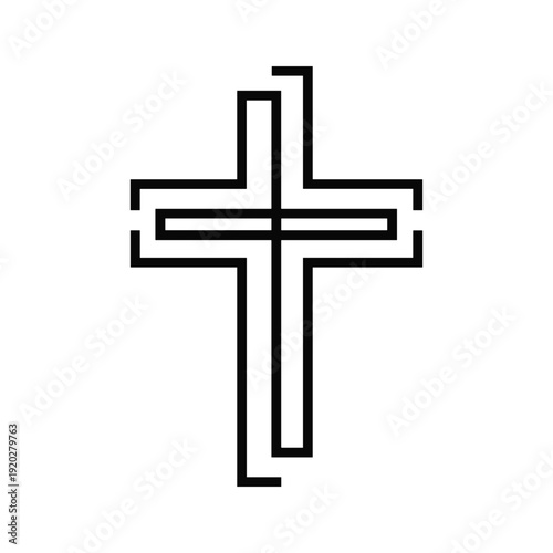 Simple black cross on white background