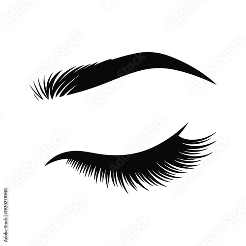 Black Eyelashes Silhouette Illustration