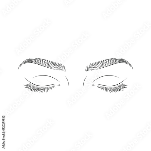 Woman Eyes Closed Eyelashes Eyebrows Beauty