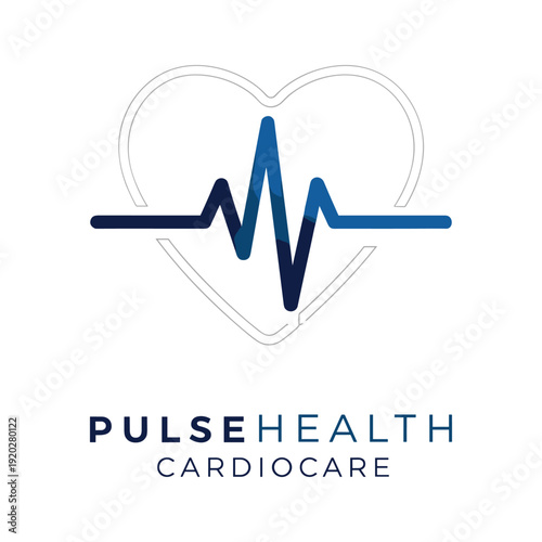 Heartbeat cardiogram in heart shape