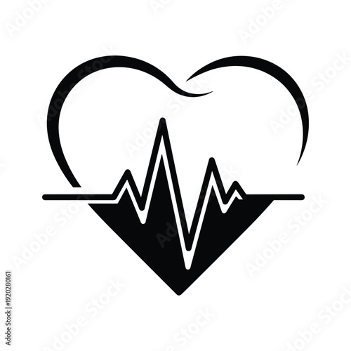 Heartbeat cardiogram heart shape love