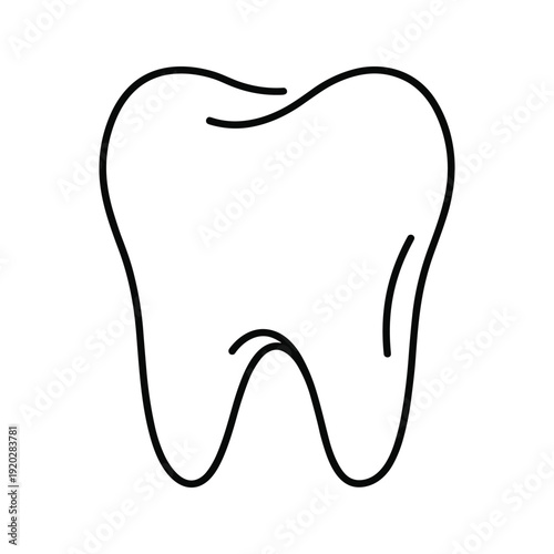 Black and white simple tooth illustration