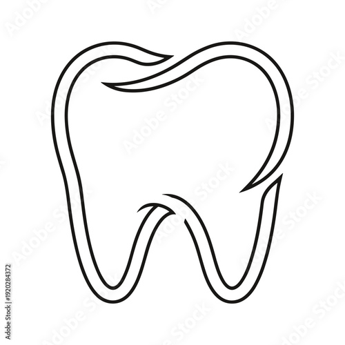 Tooth Line Art Illustration