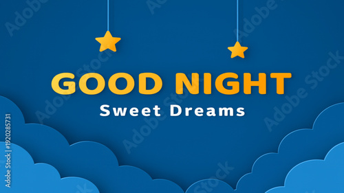 Good Night Sweet Dreams Cloudy Sky Background Design