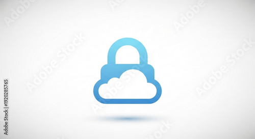 Secure cloud storage with padlock symbol for data protection