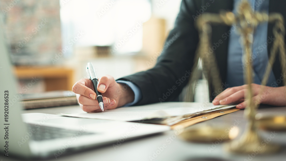 Obraz premium The lawyer working on the documents