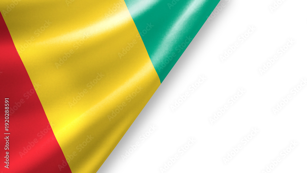 Obraz premium Guinea Waving Fabric Flag Isolated on Transparent Background with Copy Space