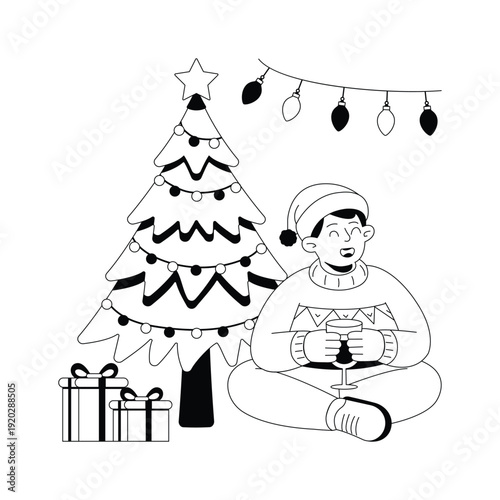 Take a look at this amazing glyph illustration of christmas party