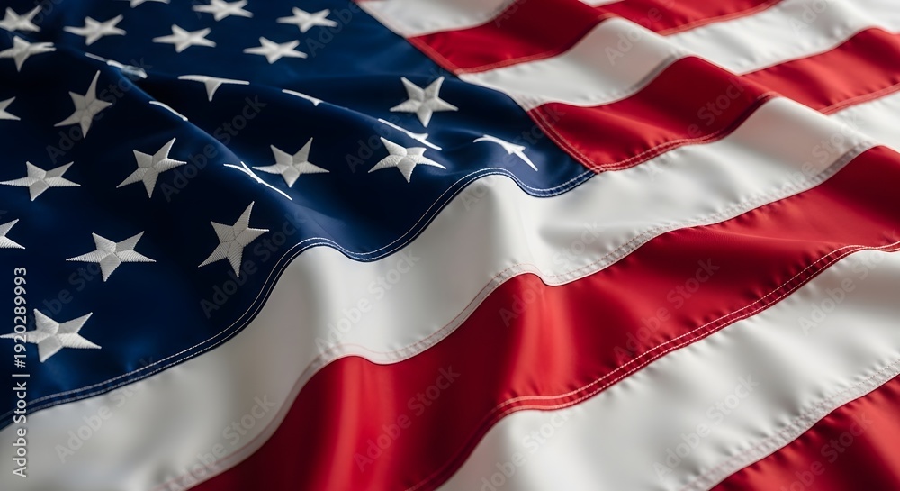 Obraz premium American flag close up with stars and stripes