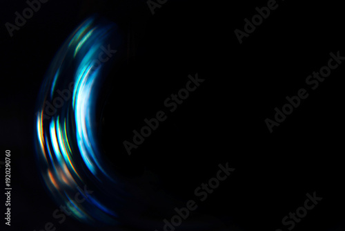 green-blue bottle glass glare on a black background, overlay effect