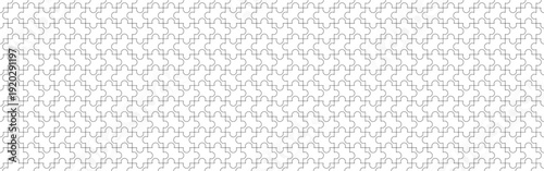 Jigsaw puzzle pieces seamless pattern background creating endless mosaic texture for template, graphic design project, infographic. Geometric puzzle outline shapes. Vector interlocking puzzle pattern