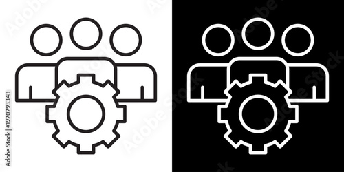Human Capital White Icon Set Design